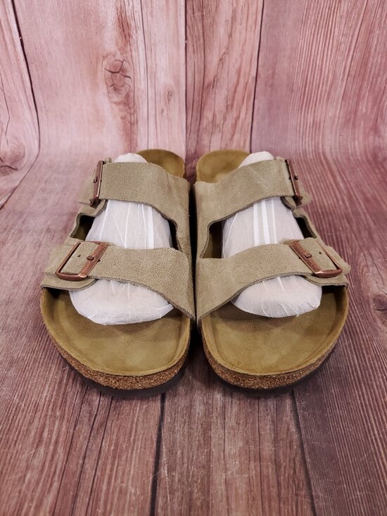 Birkenstock Arizona Mens 12 EU 45 Soft Footbed Suede Taupe Sandals Comfort main image 14